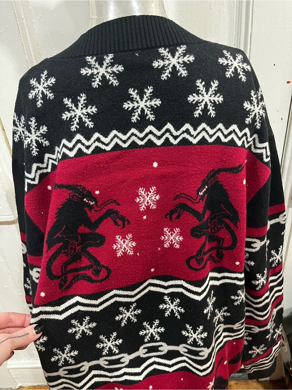 Unisex Christmas Krampus Alternative Goth Cardigan Sweater
